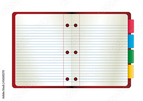 Fototapeta Vector illustration abstract paper notebook. Template for web si