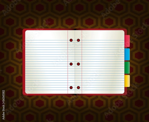 Fototapeta Vector illustration abstract paper notebook. Template for web si