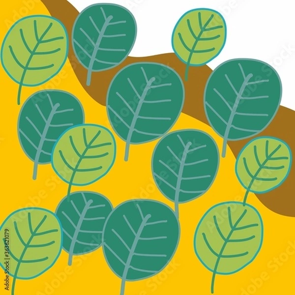 Obraz forest on mountain hand drawn vector