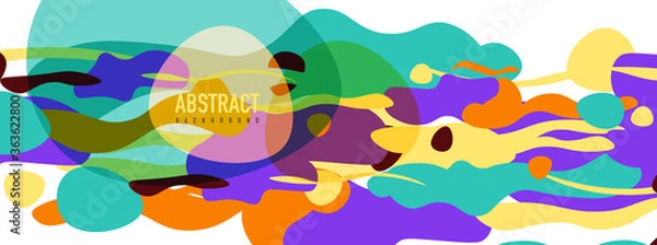 Obraz Trendy liquid style shapes abstract design, dynamic vector background for placards, brochures, posters, web landing pages, covers or banners