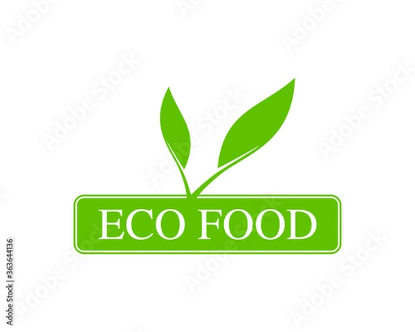 Fototapeta Vector illustration of eco food logo on light background.