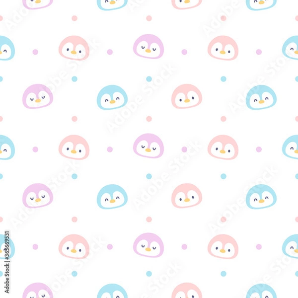Obraz Cute penguin seamless pattern background