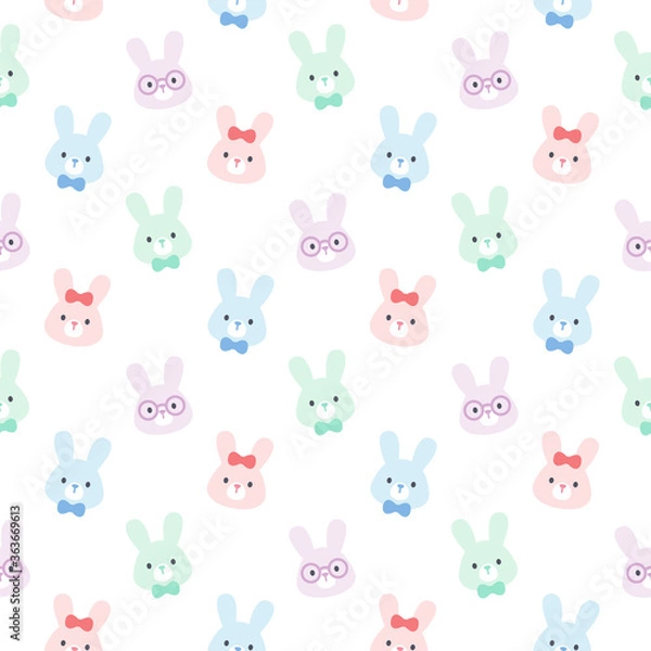 Fototapeta Cute rabbit seamless pattern background