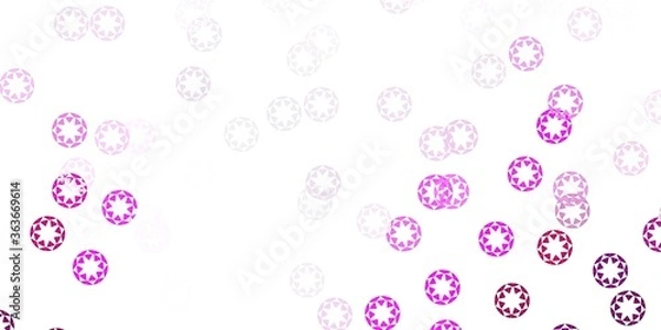 Fototapeta Light pink vector layout with circle shapes.