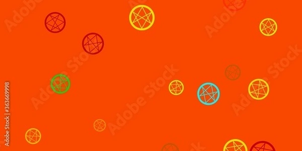 Fototapeta Light Blue, Yellow vector template with esoteric signs.