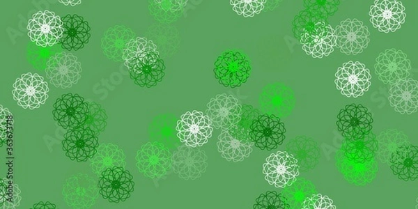 Fototapeta Light green vector natural layout with flowers.