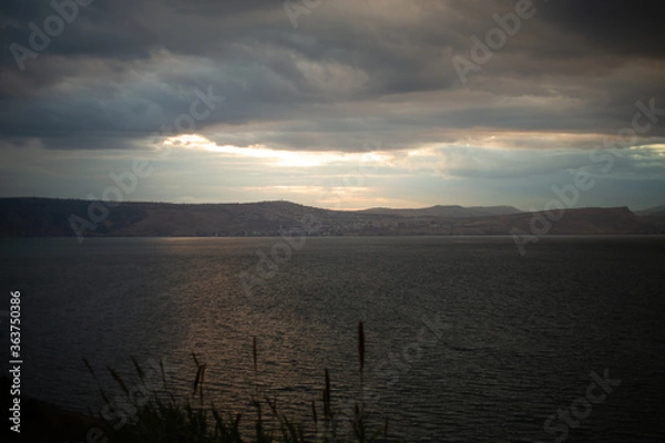 Obraz sunset over the lake