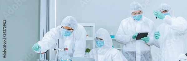 Fototapeta Research development teamgroup  Science test Internal development Laboratory examination Modern medical biotechnology