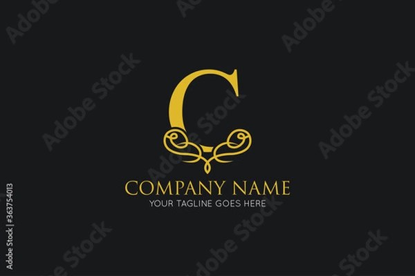 Fototapeta initial letter c luxury logo, icon, symbol vector illustration design template