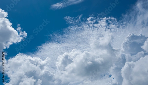 Obraz blue sky with clouds background, summer time, beautiful sky
