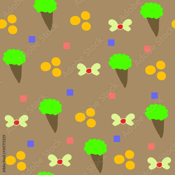 Obraz Vector  ice cream and candy seamless pattern design. Perfect for decorative projects and fabrics.