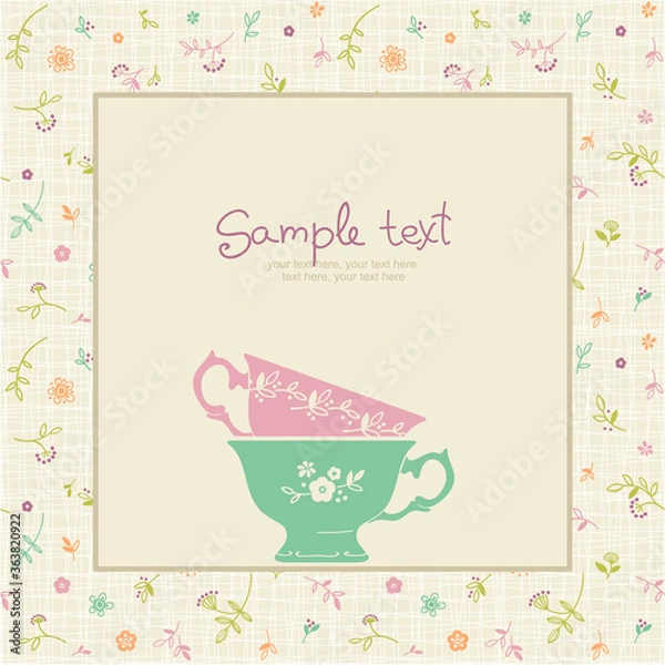 Fototapeta Vector coffee or tea background with space for text.