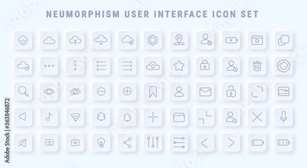 Obraz Modern neumorphism User Interface icon set 