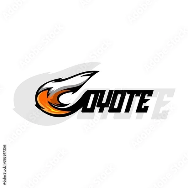 Fototapeta coyote logo tail concept