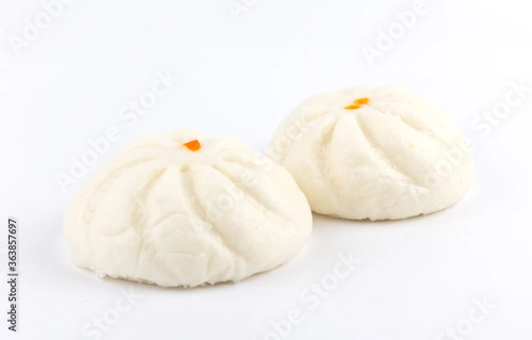 Obraz steamed stuff bun on white background