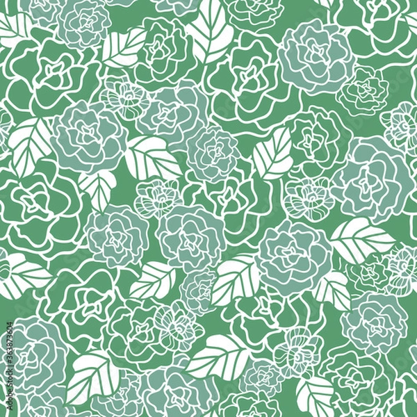 Obraz Vector floral green textured seamless background pattern
