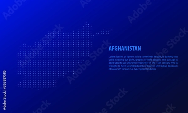 Fototapeta Map of Afghanistan and Flag design. 3d Flag Map and Vector
