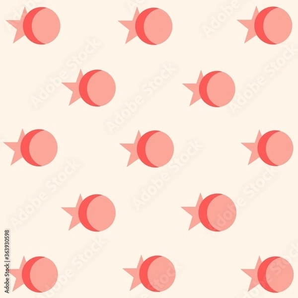 Fototapeta Seamless pattern with star moon sun background illustration 