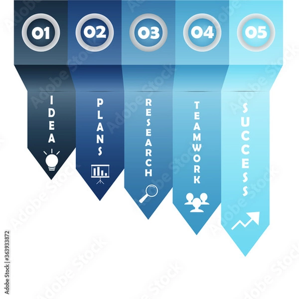 Fototapeta Infographic design template for illustrate a strategy, workflow or team work. Vector illustration.