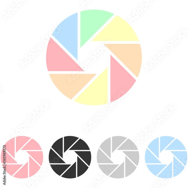 Obraz Camera shutter icon, in multiple colors, eps 10.