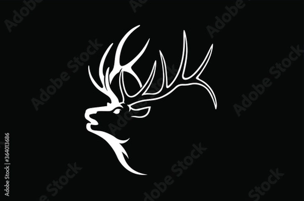 Obraz Simple Vector of Bull Elk Head