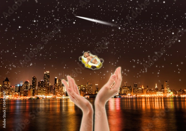 Fototapeta Natività sulla città