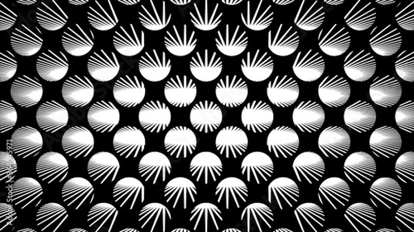 Obraz Vector - Burst lines pattern in sphere shape.Black and white geometry background.Oval radius