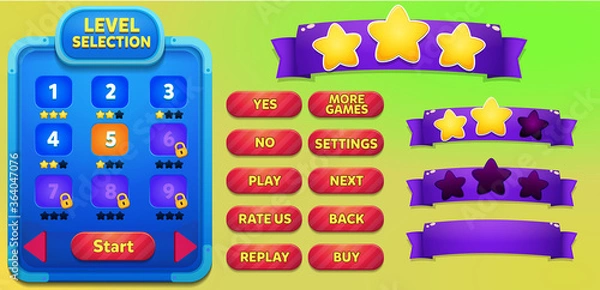 Obraz Casual Game UI Menus Popups  Buttons