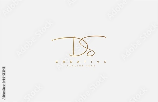 Obraz Letter DS Signature Minimal Manual Logotype