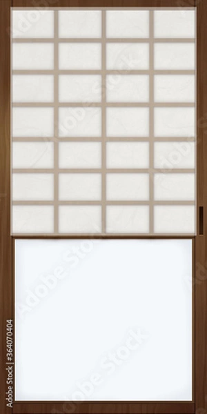 Fototapeta 雪見障子のイラスト　裏側　戸　和室　日本家屋