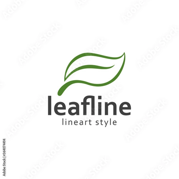 Obraz Leaf line art style logo