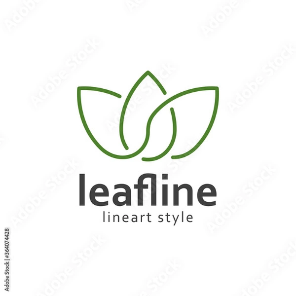 Obraz Leaf line art style logo