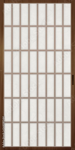 Fototapeta 縦繁障子のイラスト　裏側　戸　和室　日本家屋