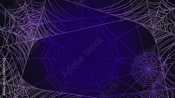 Fototapeta Spider Web On Dark Background Halloween Design Elements Spooky Scary Horror Decor Vector