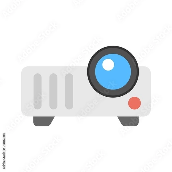 Fototapeta Projector icon illustration in flat design style. Business presentation sign.