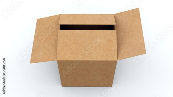 Fototapeta Cardboard packaging for sending various products, computer generated. The concept of safe transportation of goods. 3d rendering of technologycal background