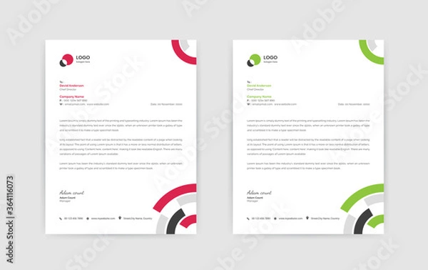 Fototapeta Abstract Corporate Business Style Letterhead Design Vector Template For Your Project. Simple And Clean Print Ready Design,Elegant Flat Design Vector Illustration.