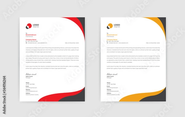 Fototapeta Abstract Corporate Business Style Letterhead Design Vector Template For Your Project. Simple And Clean Print Ready Design,Elegant Flat Design Vector Illustration.