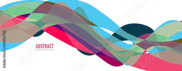 Fototapeta Fluid wave colorful abstract background. Dynamic colorful vibrant vector design
