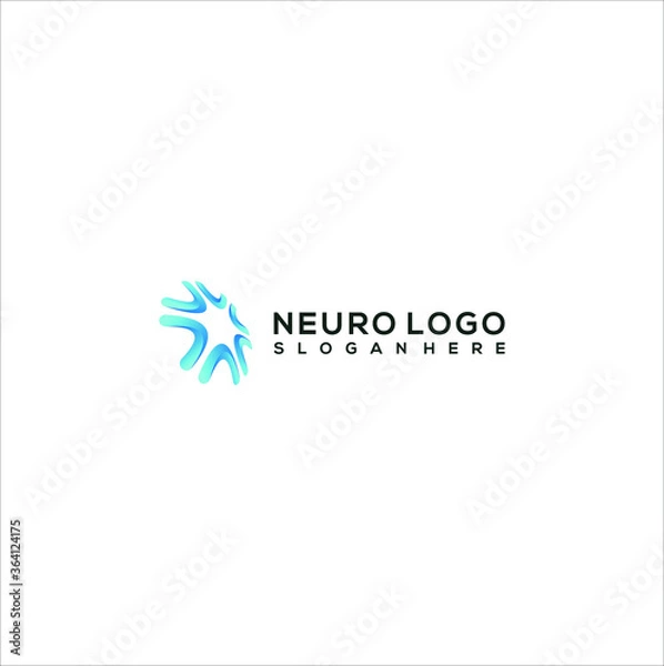 Fototapeta Simple neuro logo design vector concept