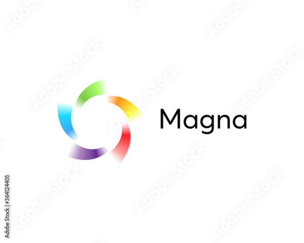 Fototapeta Abstract swirl vortex spin logo icon design abstract modern minimal gradient illustration. Sun flower swirl colorful emblem sign symbol mark logotype