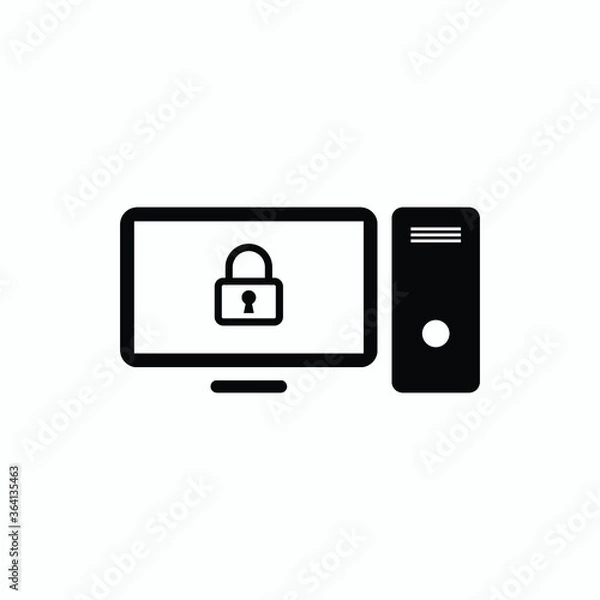 Fototapeta lock computer icon vector