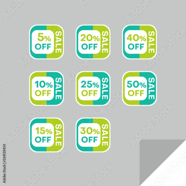 Fototapeta Set of discount labels. Timeless easy-to-read design.