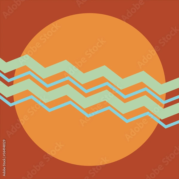 Fototapeta An abstract retro zigzag line background image.