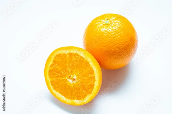 Obraz Sliced fresh orange fruit on white background