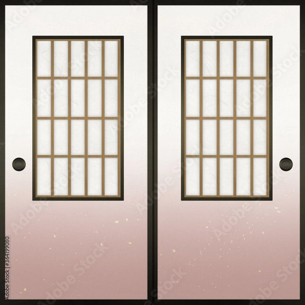 Fototapeta 襖障子のイラスト　戸　和室　日本家屋