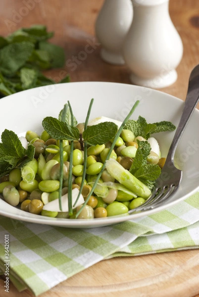 Fototapeta Broad bean salad