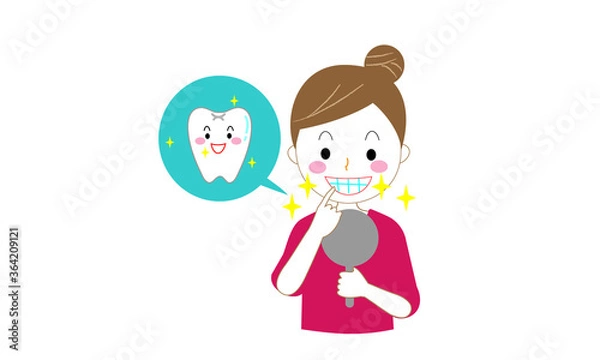 Fototapeta 歯がピカピカの女性（歯の健康）