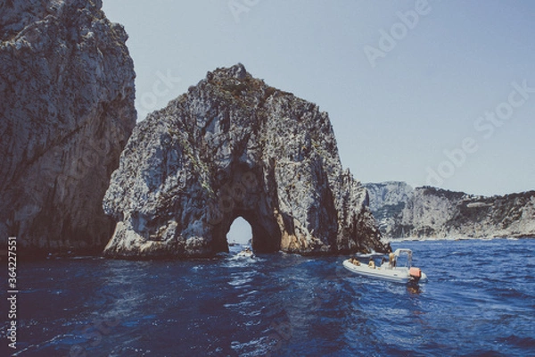Fototapeta View of Capri with the amazing Faraglioni.