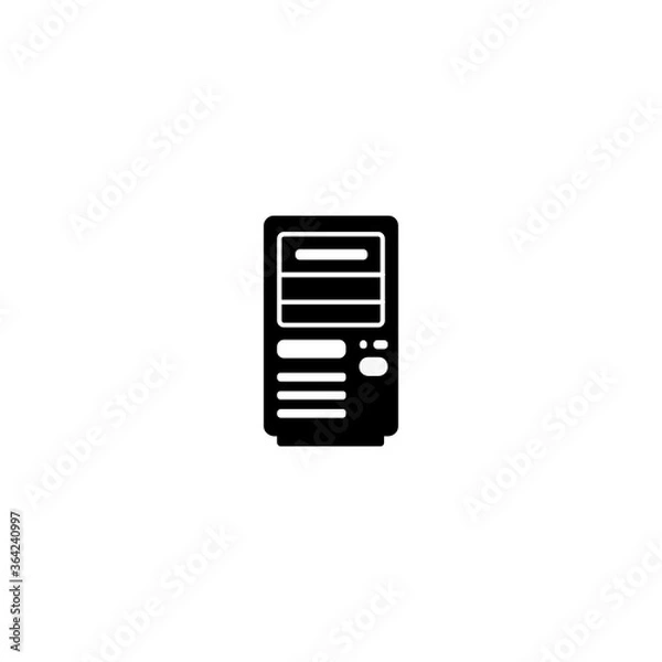 Fototapeta Desktop Computer Flat Vector Icon. Isolated PC Computer Illustration - Vector